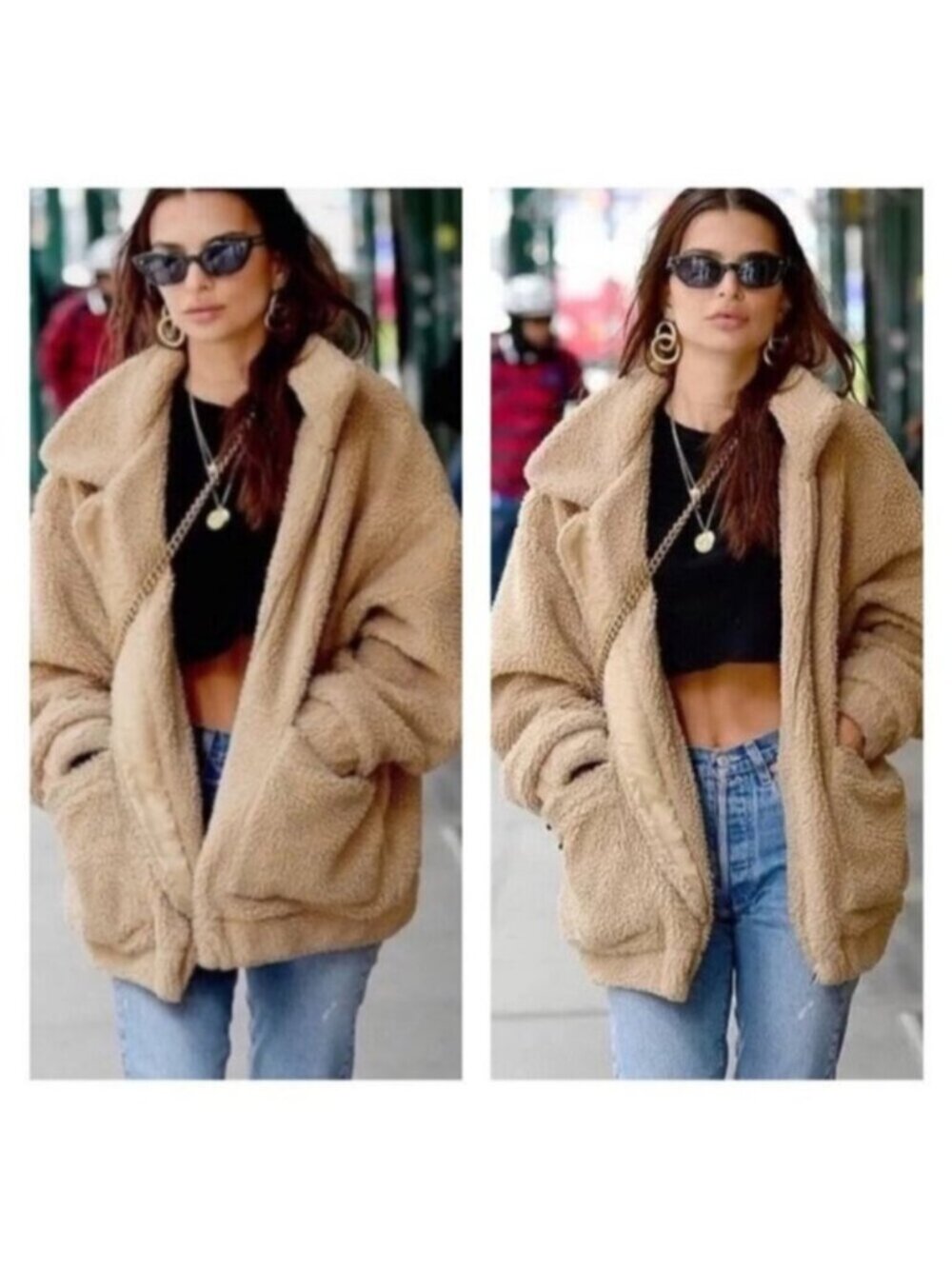 I.AM.GIA Women's Tan Pixie Oversized Sherpa Jacket Size XS